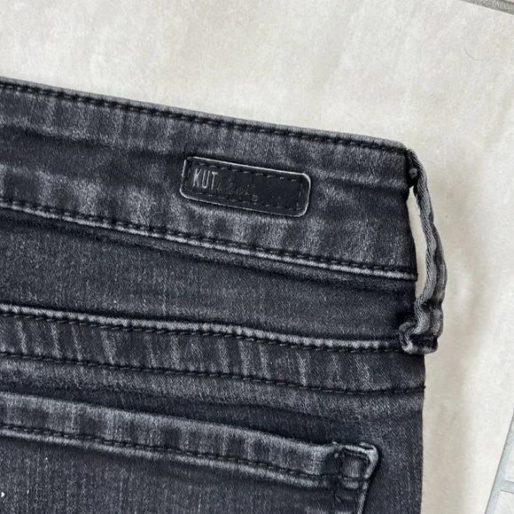 Kut From The Kloth High Rise Straight Leg Jeans Stonewash Black 6 - Picture 7 of 7